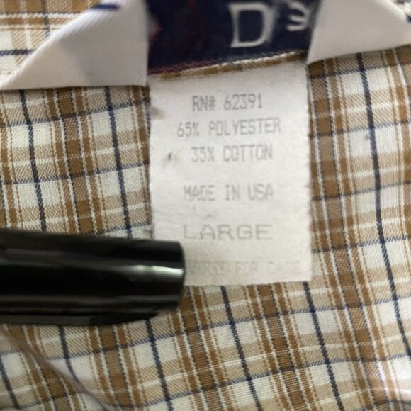 Vintage DALES Shirt Plaid Pearl Snap Long Sleeve Western Cowboy Mens L Brown USA - Picture 5 of 9